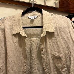 Linen Blend Button Down - Old Navy
